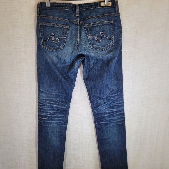 Ag Adriano Goldschmied Jeans Womens 29R 31x33 Blue Skinny Straight Denim Stretch - Picture 2 of 12